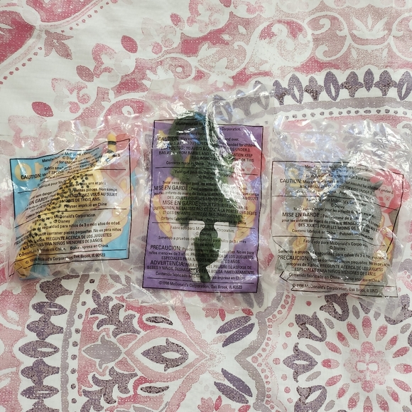 Disney Animal Kingdom McDonald's Vintage 1998 Happy Meal Toys 10, 11, 12 Sealed - Picture 2 of 8